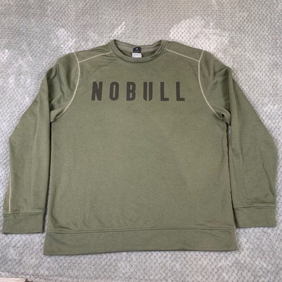 NOBULL Other - NOBULL Training Sweatshirt Mens L Olive Green Logo Long Sleeve Pullover